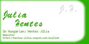 julia hentes business card