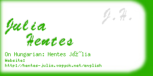 julia hentes business card